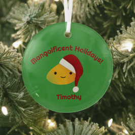 Mangoificent Holidays Santa Mango Glas Ornament