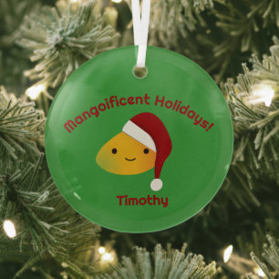 Mangoificent Holidays Santa Mango Glas Ornament
