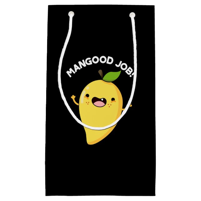 Mangood Job Funny Mango Obst Pun Dark BG Kleine Geschenktüte (Vorderseite)