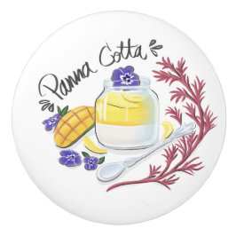 Mangos-Violett-Panna Cotta  Keramikknauf