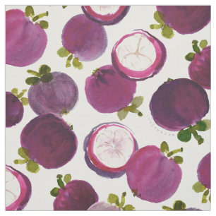 MANGOSTEEN MANIA Lila tropisches Obst Stoff
