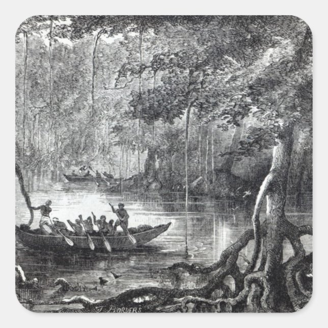 Mangrove Forest' Quadratischer Aufkleber (Vorderseite)