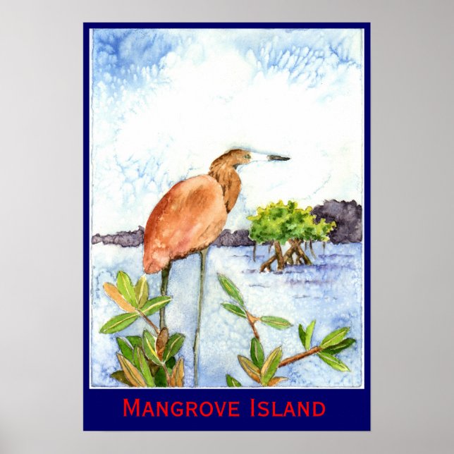Mangrove Island Heron Poster (Vorne)