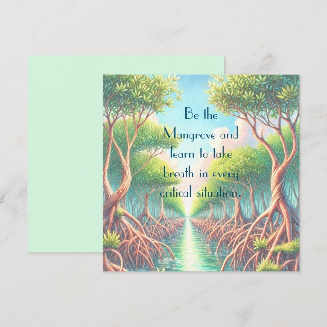 Mangrove & Quote-Karte (Vorne/Hinten)