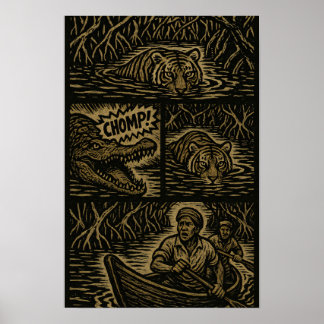 Mangroven-Räuber-Comic Poster