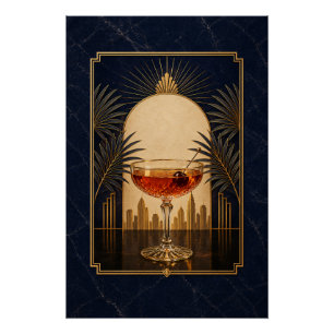 Manhattan Art Deco Poster   Druckbares Gatsby Spea