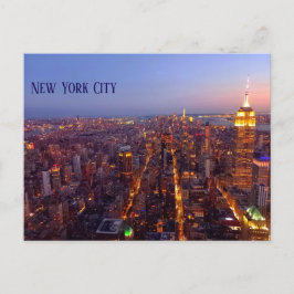 Manhattan at dusk - Empire State Bulding to WTC Postkarte