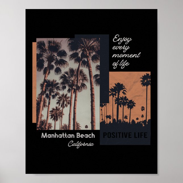 Manhattan Beach California Ca Retro  Poster (Vorne)