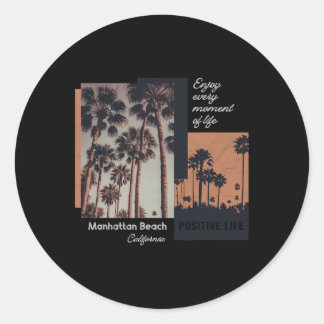 Manhattan Beach California Ca Retro  Runder Aufkleber