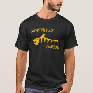 Manhattan Beach California Shark Skeleton Amber Pr T-Shirt