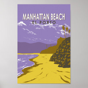 Manhattan Beach California Vintag Poster
