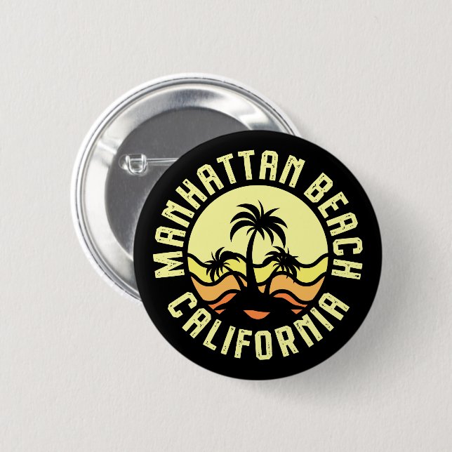 Manhattan Beach, Kalifornien Button (Vorne & Hinten)