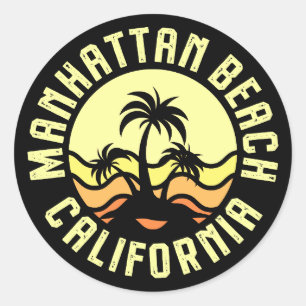 Manhattan Beach, Kalifornien Runder Aufkleber
