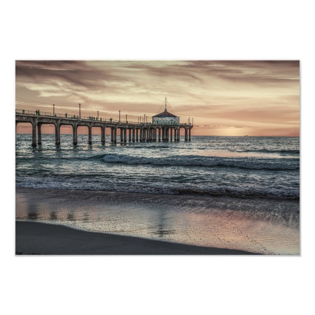Manhattan Beach Pier bei Sunset Foto Print (Vorne)