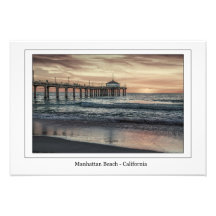 Manhattan Beach Pier bei Sunset Foto Print
