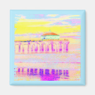 Manhattan Beach Pier California in Pastels Magnet