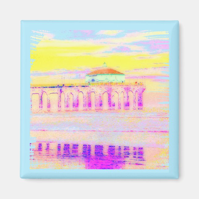 Manhattan Beach Pier California in Pastels Magnet (Vorne)