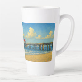 Manhattan Beach Pier mit Rotem Dach Milchtasse