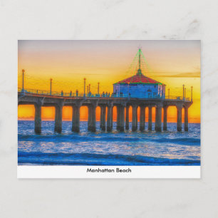 Manhattan Beach Pier Post Card Postkarte