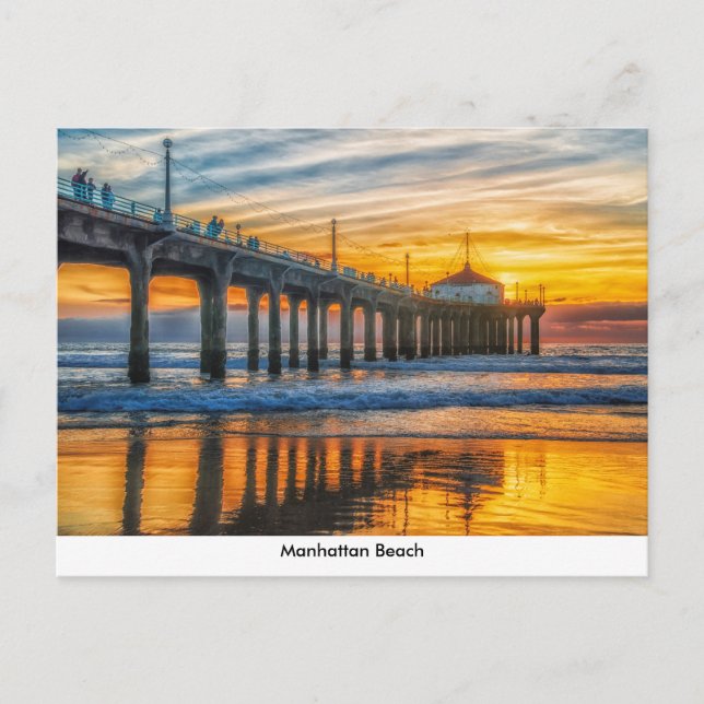Manhattan Beach Pier Post Card Postkarte (Vorderseite)