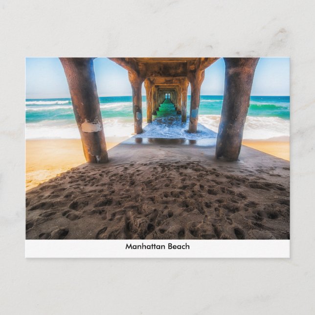 Manhattan Beach Pier Post Card Postkarte (Vorderseite)