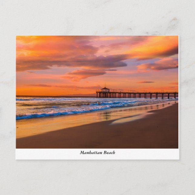 Manhattan Beach Pier Postcard Postkarte (Vorderseite)