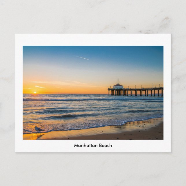 Manhattan Beach Pier Postkarte (Vorderseite)