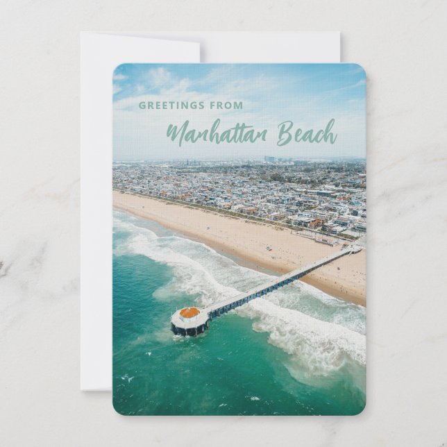Manhattan Beach Postcard Personalisierter Empfang Einladung (Vorderseite)