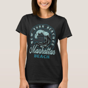 Manhattan Beach Retro Wave Circle T-Shirt