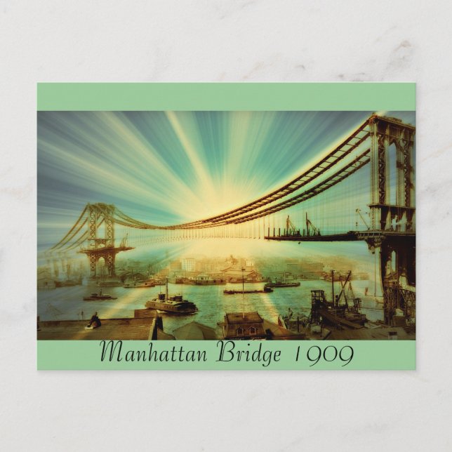 Manhattan Bridge 1909 Postkarte (Vorderseite)