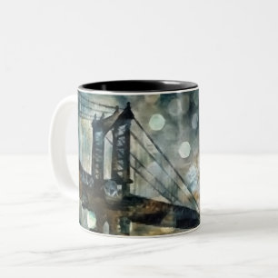 Manhattan Bridge abstrakt Zweifarbige Tasse