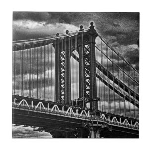 Manhattan Bridge BW A1 von NYC Fliese