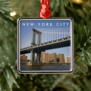 Manhattan Bridge East River   New York City Ornament Aus Metall