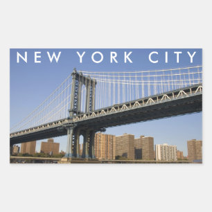 Manhattan Bridge East River New York City Rechteckiger Aufkleber