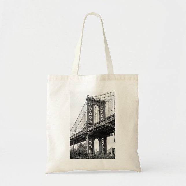 Manhattan Bridge in Black & White Tragetasche (Vorne)