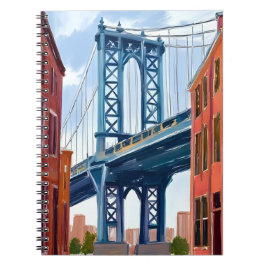 Manhattan Bridge New York City Gemälde Notizblock