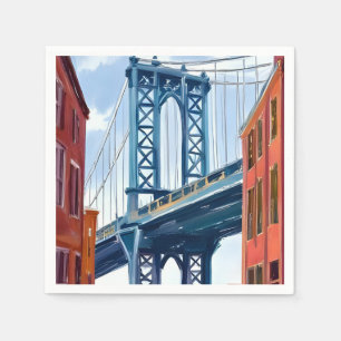 Manhattan Bridge New York City Gemälde Serviette