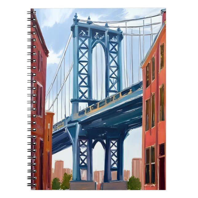 Manhattan Bridge New York City Painting Notizblock (Vorderseite)