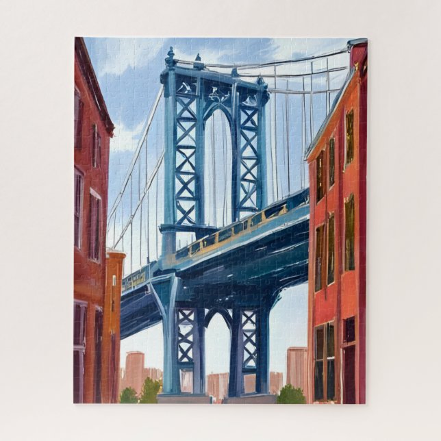 Manhattan Bridge New York City Painting Puzzle (Vertikal)