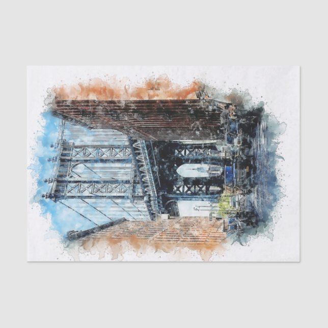 Manhattan Bridge New York Decoupage Seidenpapier (Vorderseite)