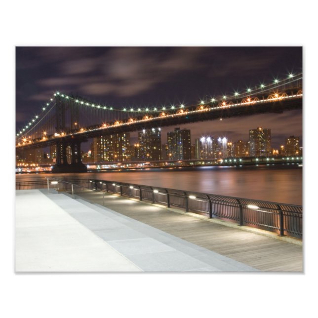 Manhattan Bridge und NYC Skyline Fotodruck (Vorne)