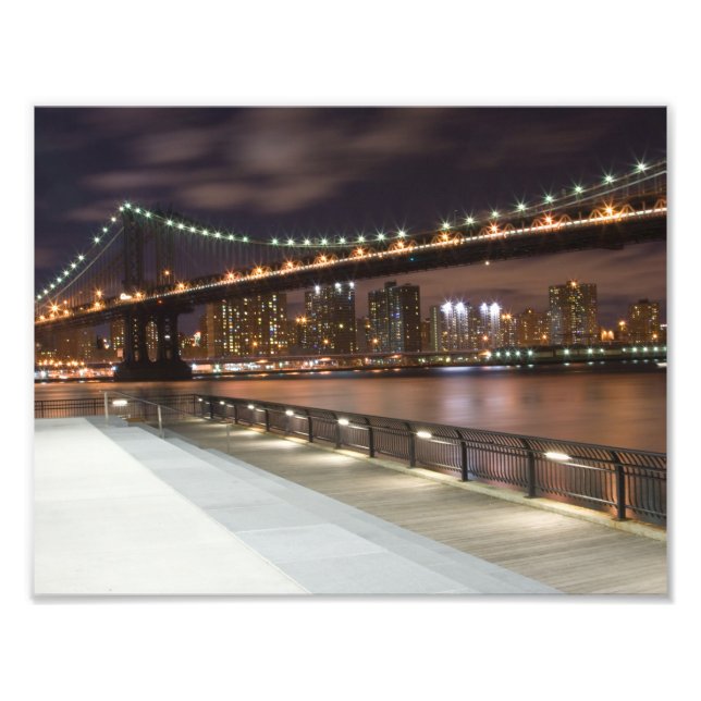 Manhattan Bridge und NYC Skyline Fotodruck (Vorne)