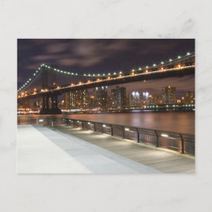 Manhattan Bridge und NYC Skyline Postkarte