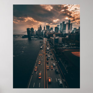 Manhattan City Aerial View Poster