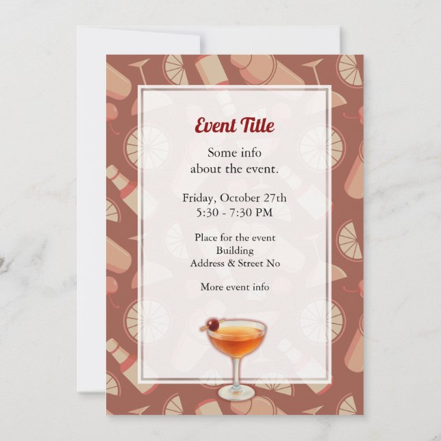 Manhattan Cocktail Einladung (Rückseite)