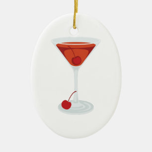 Manhattan-Cocktail Keramikornament