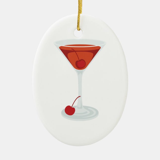 Manhattan-Cocktail Keramikornament (Vorne)