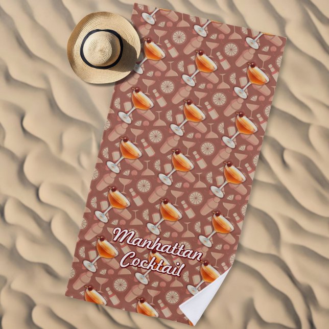 Manhattan-Cocktail-Muster Strandtuch (Von Creator hochgeladen)