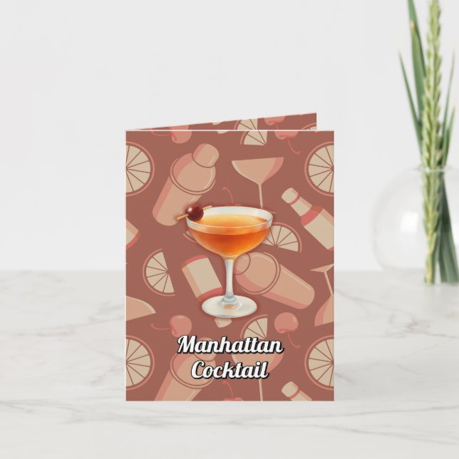 Manhattan-Cocktail-Rezept Karte (Vorderseite)