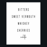 Manhattan Cocktail Rezept Poster<br><div class="desc">Manhattan Cocktail Rezept</div>